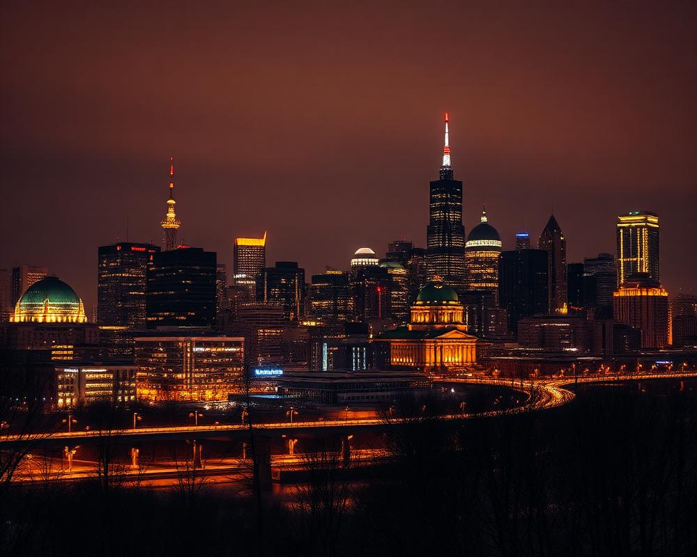 Skyline de Montréal illuminée la nuit