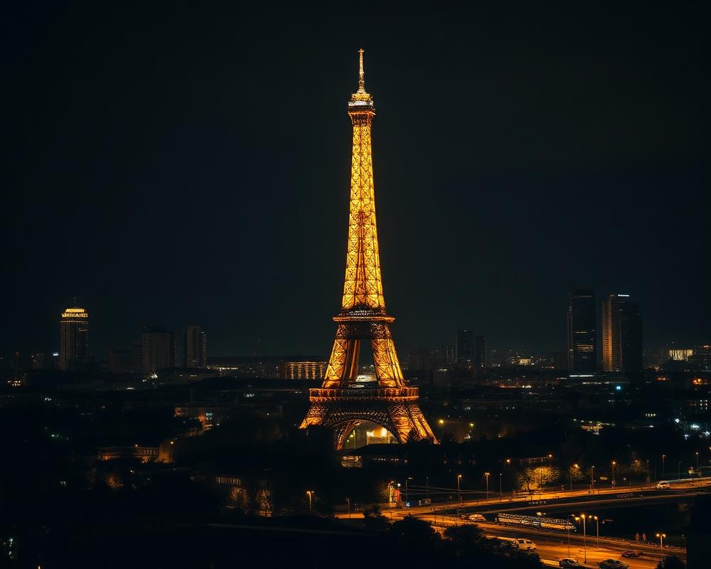 Skyline de Paris illuminée la nuit